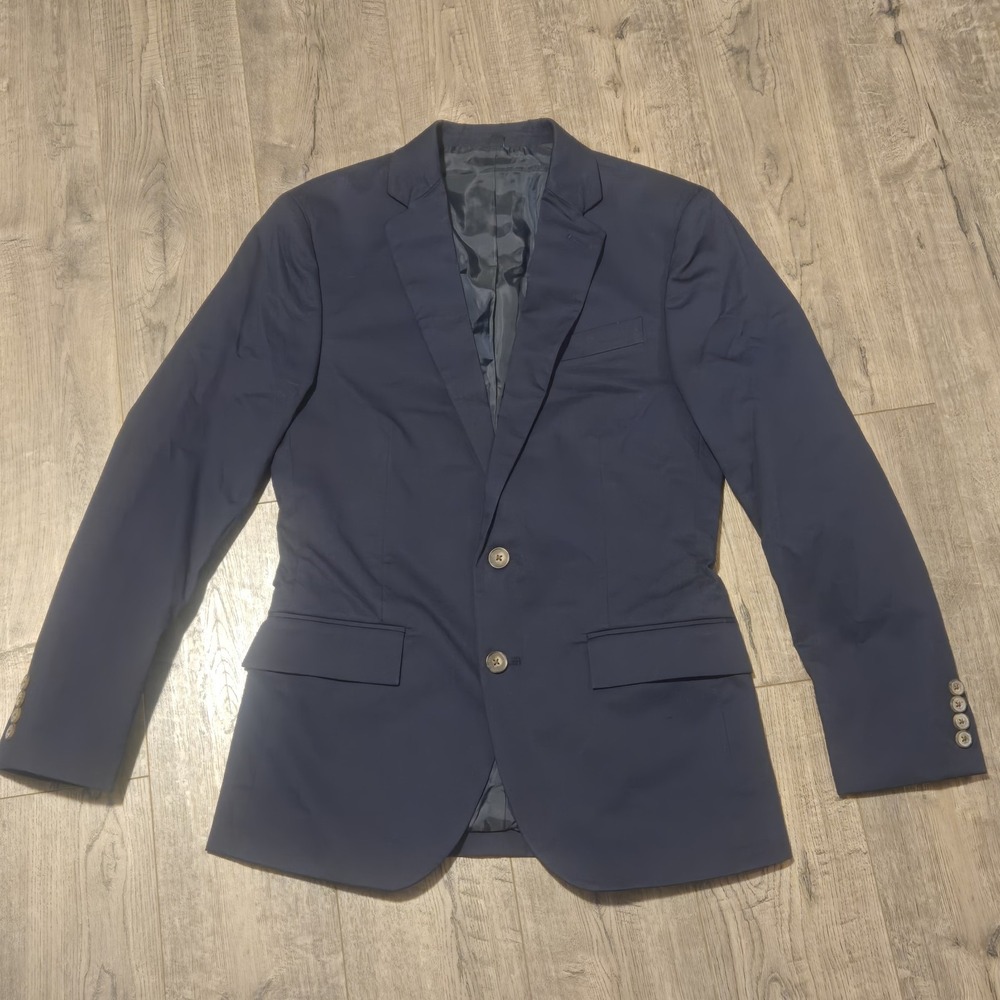 J Crew Mens 34S Thompson Navy Blue Stretch Suit Jacket Blazer Style H5136